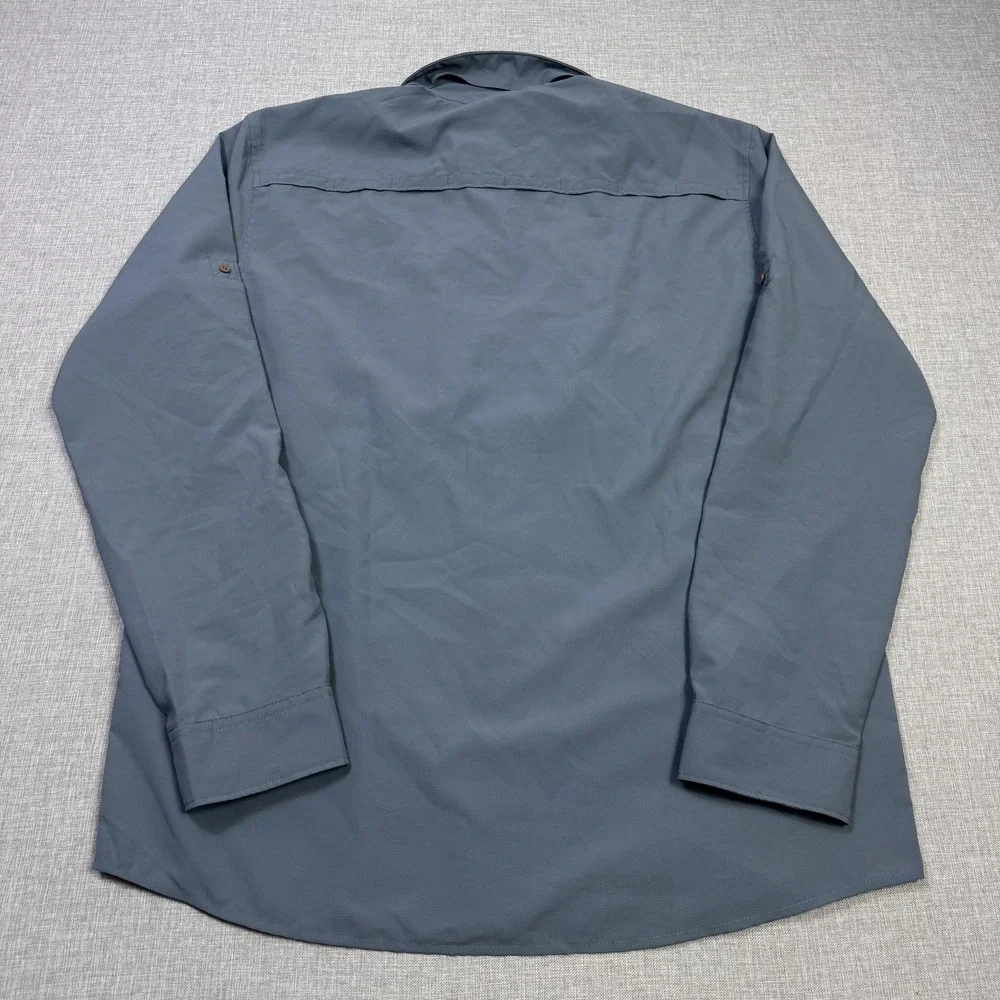 Patagonia Sol Patrol Long Sleeve Button-Up Shirt Mens Medium Gray Polyester
